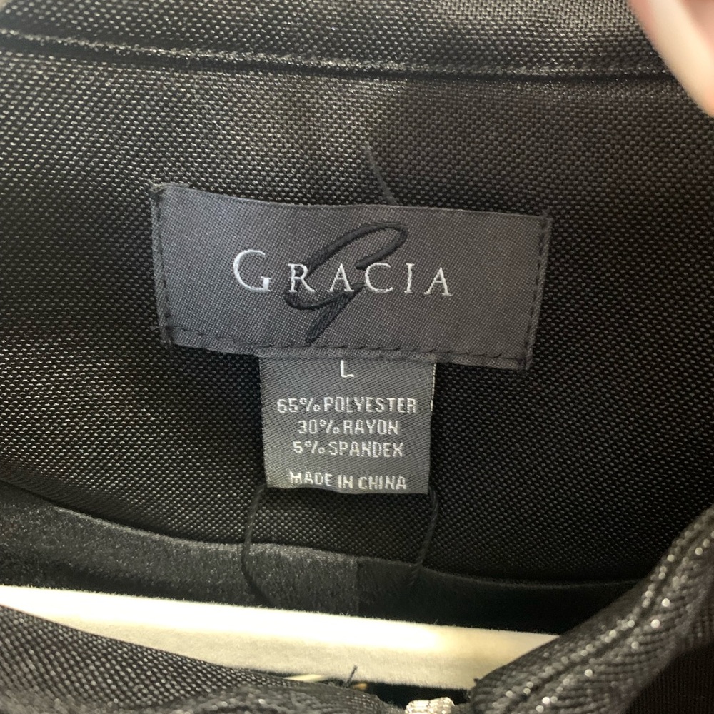Gracia Shiny Black Ruffle Peplum Jacket - Picture 6 of 6